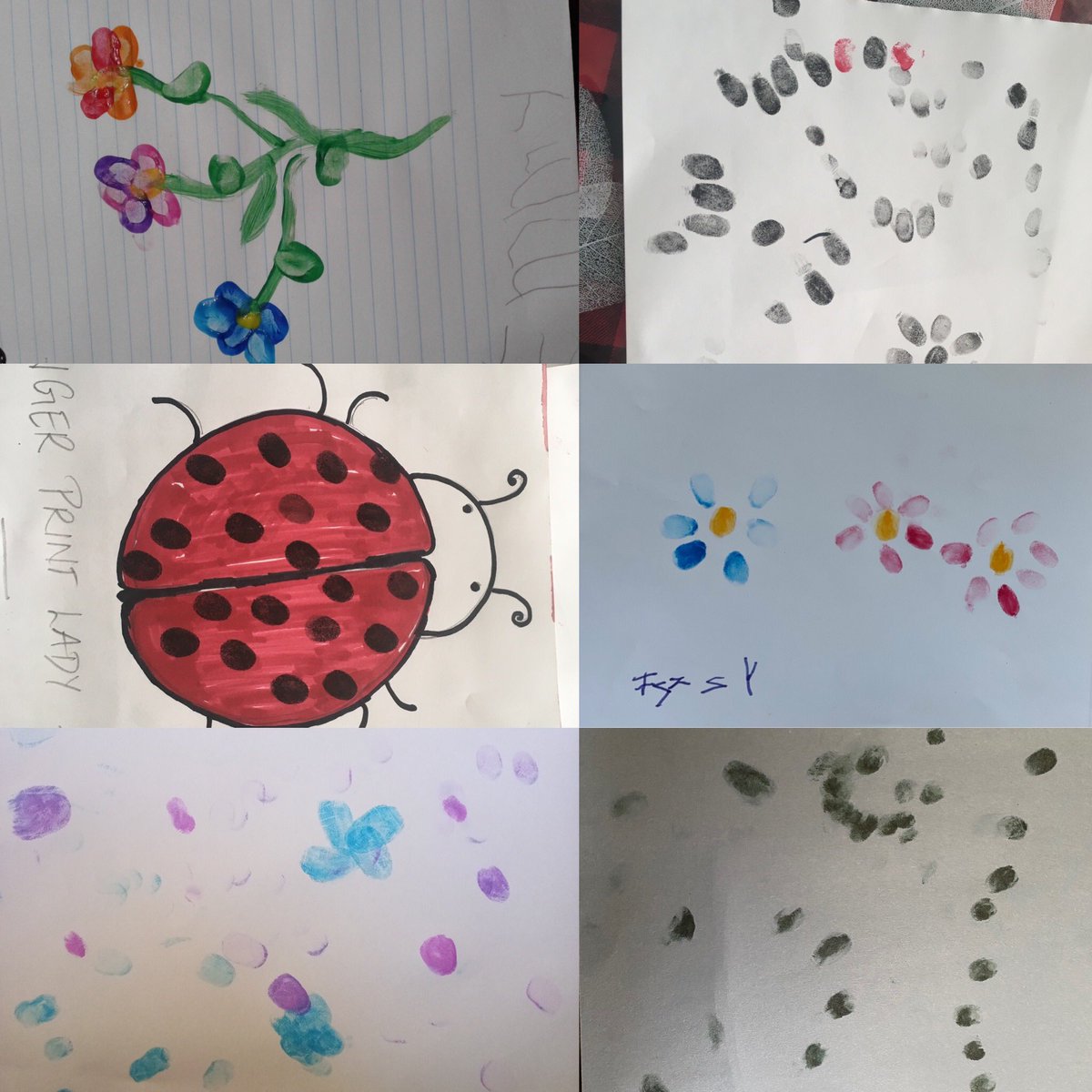 Miss_mcjohnson's tweet photo. This week kinders learned about police officers 🚔🚨👮👮‍♂️ We went on a field trip to a police station and kinders were surprised to learn that our fingerprints are unique! Kinders used their imagination to create art using fingerprints 🎨✋🔎 @Miss_SOBrien @alcdsb_erls https://t.co/2WVqXAXfot