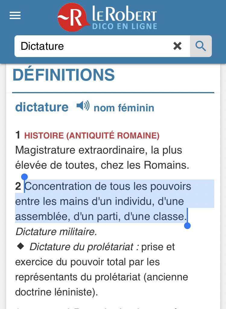 LorentzMathias's tweet photo. La #Dictature est donc une :

"Concentration de tous les pouvoirs entre les mains d'un individu, d'une assemblée, d'un parti, d'une classe"

Donc, on a dans l’ordre:

Un individu👉#Macron
Une assemblée👉#ConseilDeDefense
Un parti👉#LREM
Une classe👉les 1%

#TousContreMacronJour52 https://t.co/LhSzyui1Ce