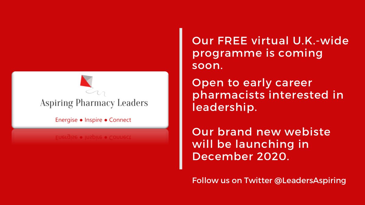 We <a href="/LeadersAspiring/">Aspiring Pharmacy Leaders</a> are launching very soon. Follow us to keep up to date <a href="/tweetasoni/">Anisha Soni</a> <a href="/ClaireBrandish1/">Claire Brandish</a> <a href="/NJCallender/">Natasha Callender</a> <a href="/silviaceci17/">Silvia Ceci</a> #APL #LeadersAspiring