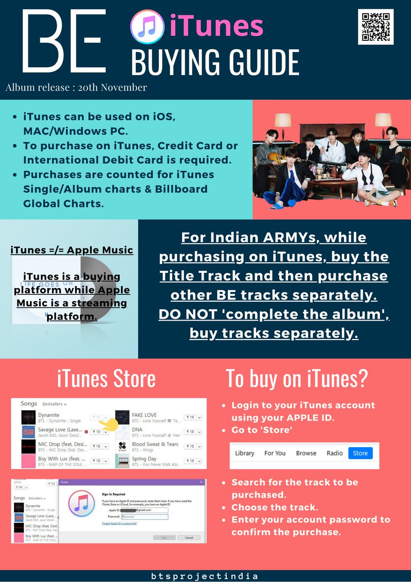 6. iTunesHere's an iTunes Guide by  @istxbts &  @BTSprojectINDIA + @BTS_twt  #LifeGoesOn  #1DayBEforeBE  #BTS_BE