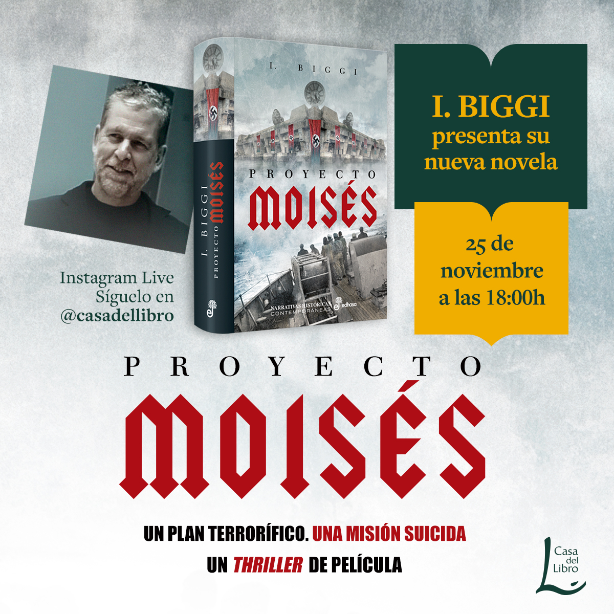 edhasaeditorial's tweet photo. ¡Dos nuevas presentaciones en Instagram en Casa del Libro!
@casadellibro
LERNA, de @Javier_Pellicer, lunes 23 de noviembre, 18h
PROYECTO MOISES, de @IBiggi1, miércoles 25 de noviembre, 18h
en INSTAGRAM. ¡Os esperamos!
#Lerna
#ProyectoMoises
#leedhasa https://t.co/Q1sfkUKZDu
