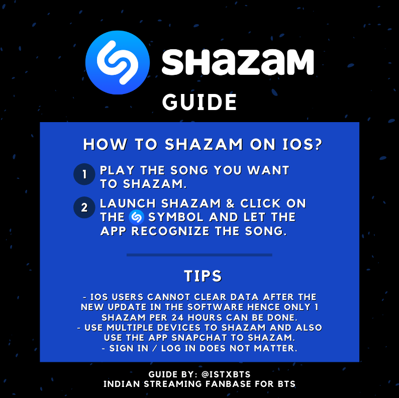 7. ShazamHere's a Shazam Guide by  @istxbts &  @BTSprojectINDIA + @BTS_twt  #LifeGoesOn  #1DayBEforeBE  #BTS_BE