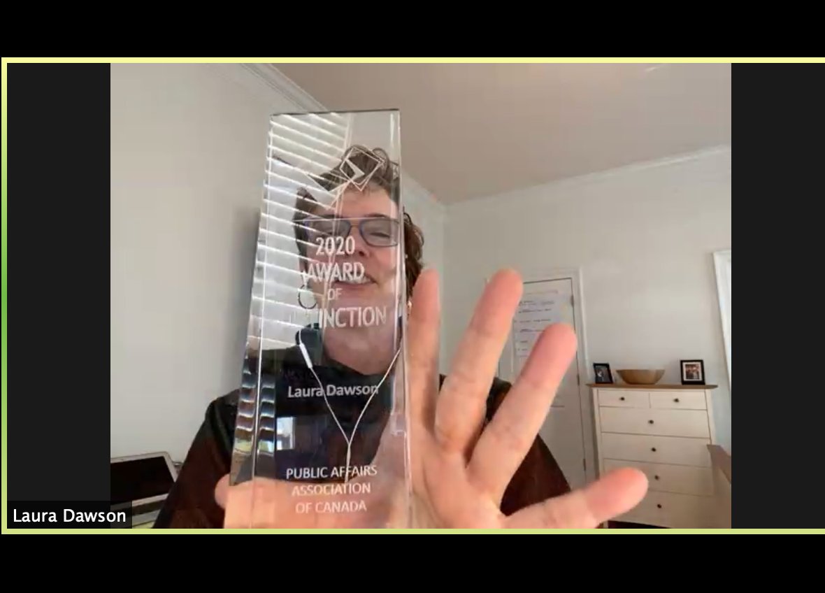 PAAC84's tweet photo. @PAAC84 President, @RyanJEickmeier presents PAAC's 2020 Award of Distinction to @DawsonCanada Principal Program Manager (Americas) at Amazon Web Services Institute. A well deserved recognition. #PAAC2020 https://t.co/s1pHvd8hqs