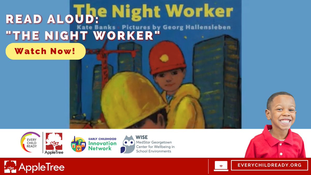 Read along: Ms. Thompson reads "The Night Worker" written by Kate Banks and illustrated by Georg Hallensleben. She talks about feelings and you can learn three new words!
https://t.co/7BN4Bdj92c
#appletree #appletreedc #DC https://t.co/6HVXYkW44d