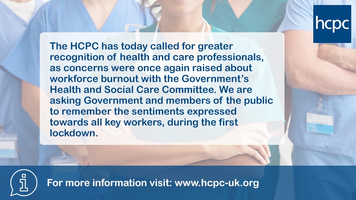 The_HCPC's tweet photo. HCPC calls for greater recognition for health and care professionals. Read the latest news release on our website ➡️ https://t.co/wBwZOepIt9 https://t.co/H4zmFsqSRK