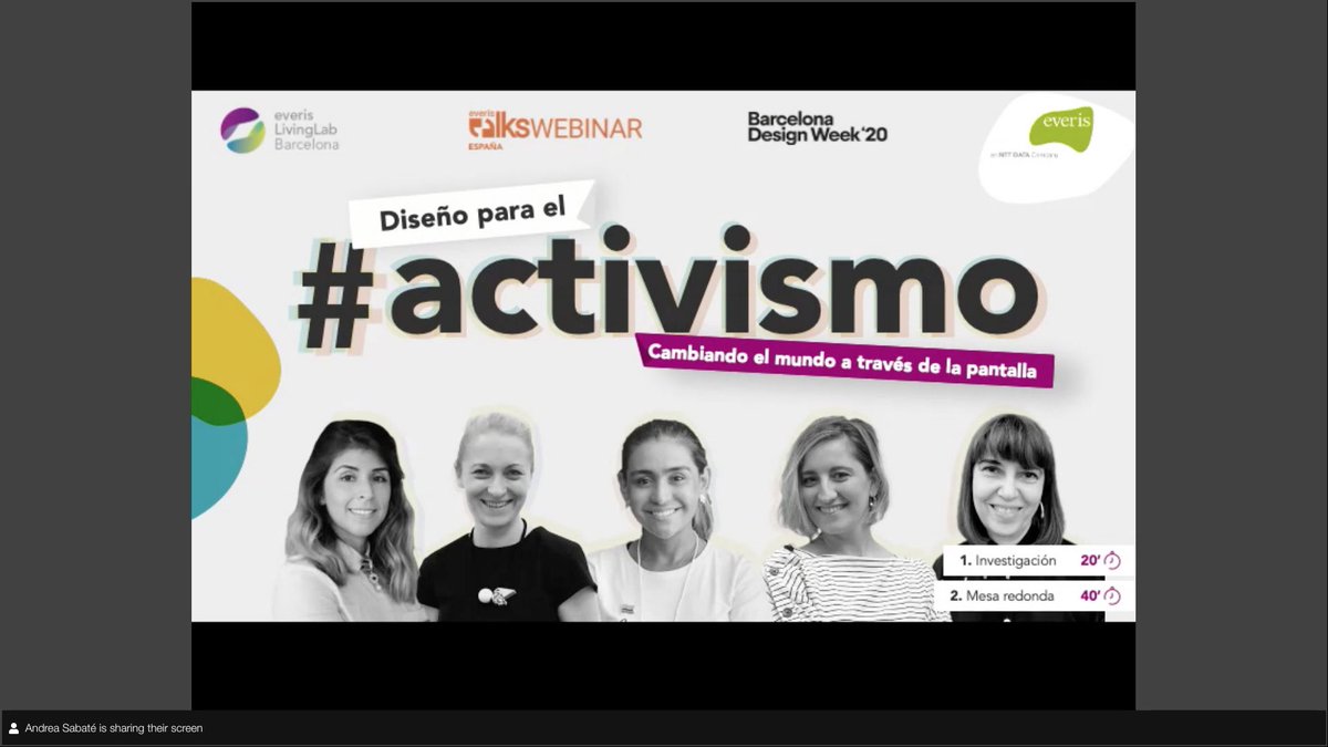 Smailingv's tweet photo. Iniciamos el evento organizado por @BcnDesignWeek, activistas y diseñadoras comparten sus puntos de vista sobre cómo cambiar el mundo.

Aún estáis a tiempo👉 https://t.co/4CzX8GLm9s
#everis #everisLivingLab #activismodigital #BCD #ExperienceDesign @RaquelPelta @an9r3a  👏🏽 https://t.co/3ZnCfsI9ew