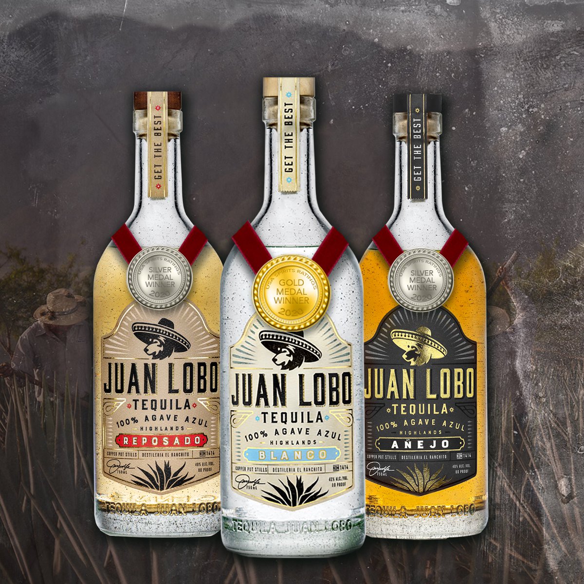 The Juan Lobo Tequila trio has earned some new hardware, y’all!! The distinguished group at <a href="/usspiritsrating/">USA Spirits Ratings</a> have awarded our Blanco with a gold medal and our Reposado and Añejo with silver medals! To find out what all the hype is about, head to juanlobotequila.com! 🏅🥈🥈