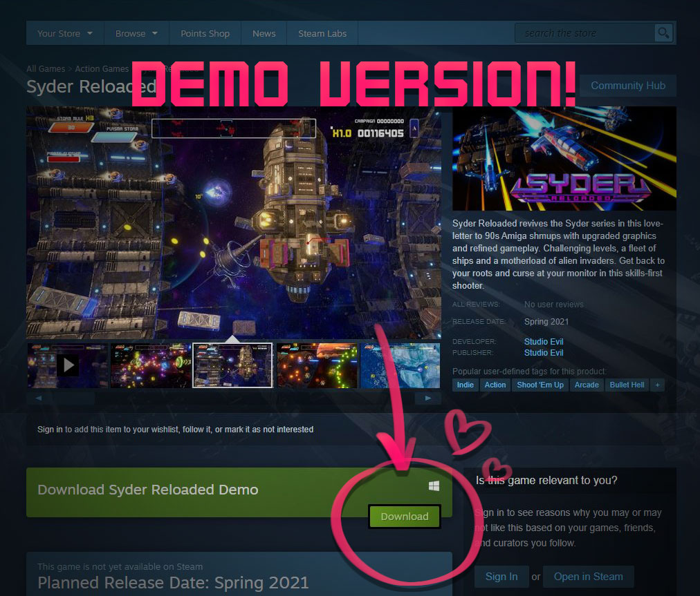 STUDIOEVIL's tweet image. Help us polish the release of Syder Reloaded! Try the free demo on Steam and send us your feedback! The same new content is also coming to Switch as a gigantic free update!

➡️store.steampowered.com/app/1407150/Sy…