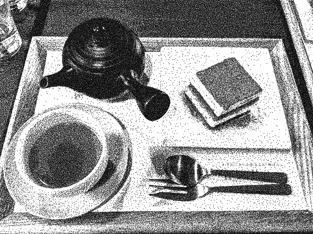 写真を手書き点描画ふうに変換するプログラムできた。結構良いできかも？