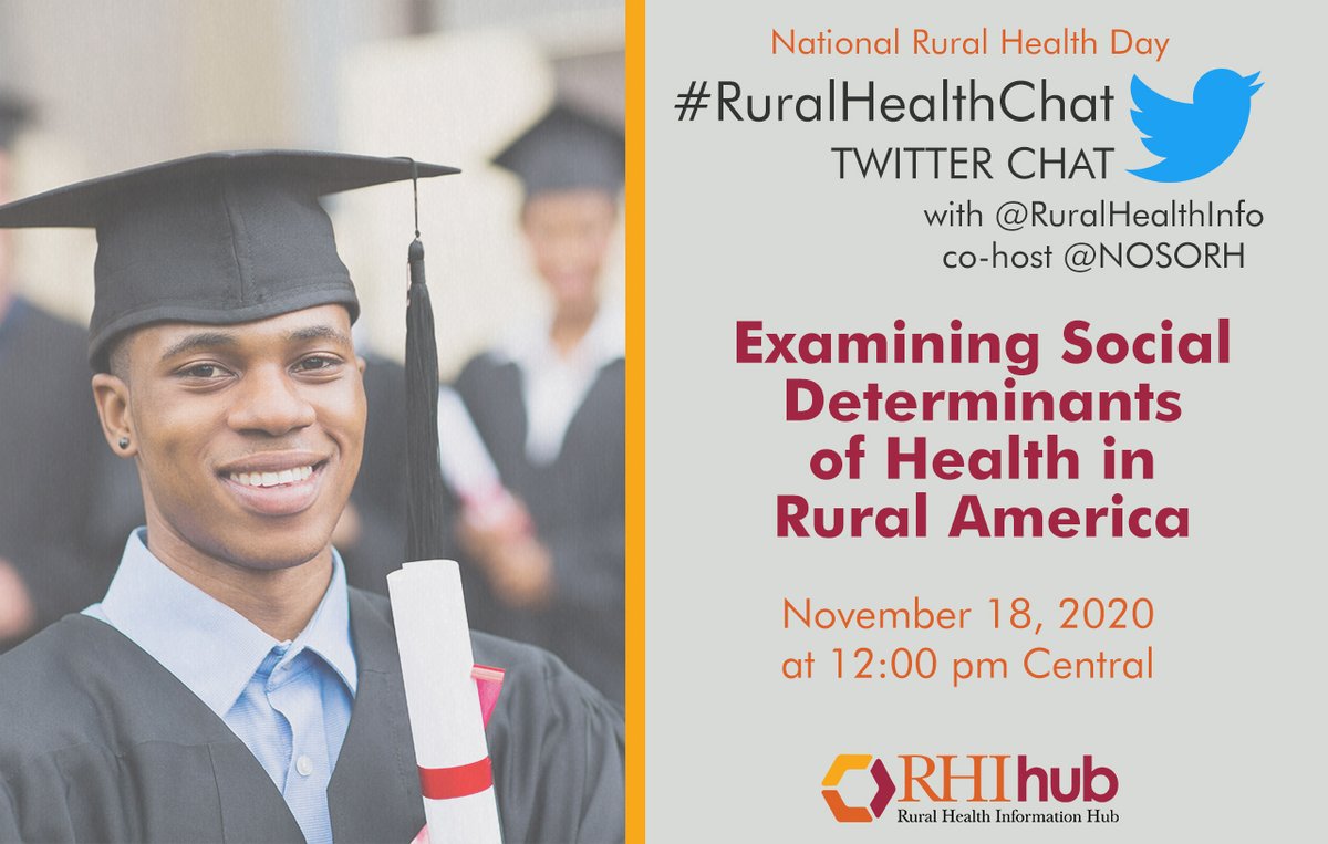 RHIhub (@ruralhealthinfo) on Twitter photo Happy National Rural Health Day!
ICYMI: The archive for yesterday’s #RuralHealthChat w/ <a href="/NOSORH/">Natl Organization of State Offices of Rural Health</a>, Examining #SDOH in Rural America, is up! Read the tweets in order & check out the collection of resources! #PowerofRural @juliekwoodmd @jmeberth <a href="/WalshCenter/">NORC Walsh Center</a>
bit.ly/35hOBEJ Happy National Rural Health Day!
ICYMI: The archive for yesterday’s #RuralHealthChat w/ <a href="/NOSORH/">Natl Organization of State Offices of Rural Health</a>, Examining #SDOH in Rural America, is up! Read the tweets in order & check out the collection of resources! #PowerofRural @juliekwoodmd @jmeberth <a href="/WalshCenter/">NORC Walsh Center</a>
bit.ly/35hOBEJ