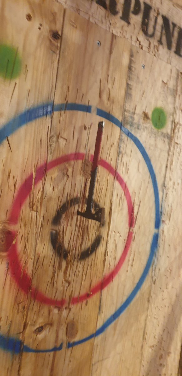BloodLust180's tweet photo. I am amazing at axe throwing ๐คฃ Had an awesome night, need to head back and practice some more very soon ๐ช
#LumberPunks https://t.co/HpEihM8knZ