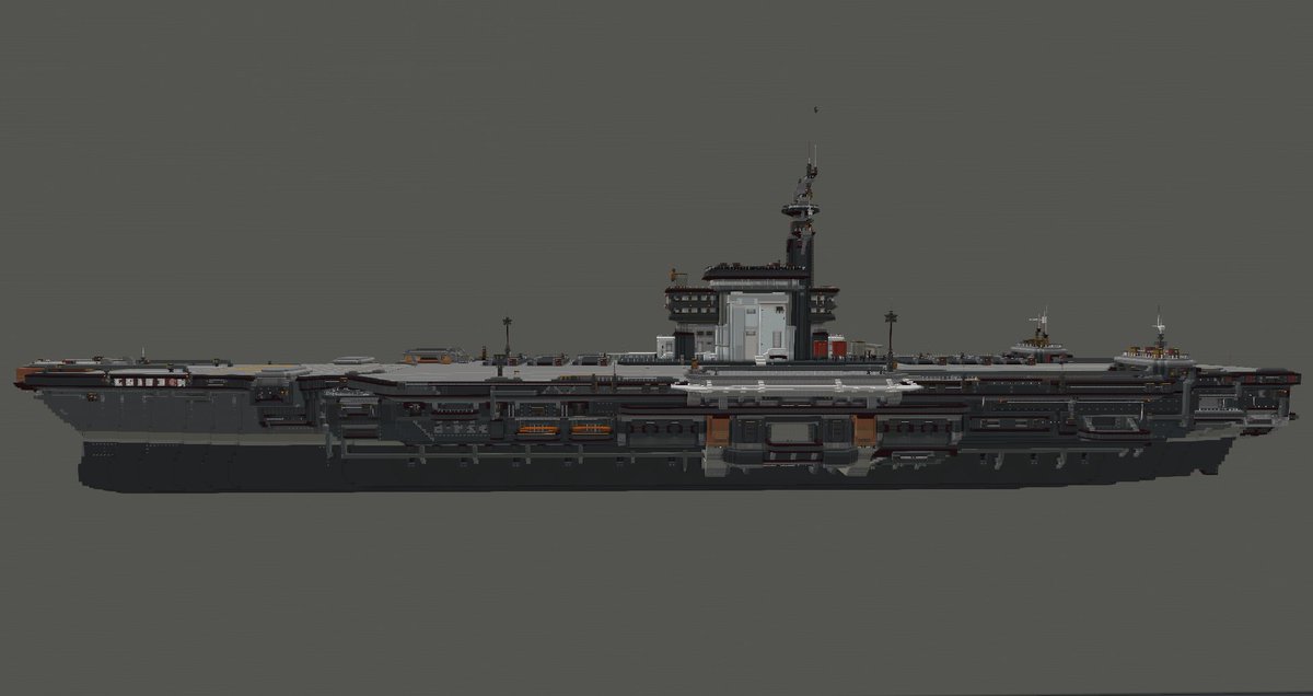 FoxSilver_'s tweet image. An aircraft carrier that I've been working on for the past week!
#minecraft #minecraft建築コミュ
