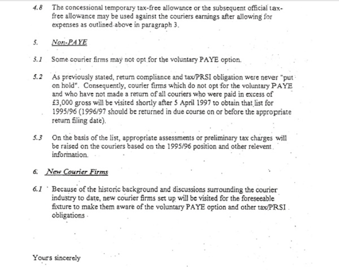 Revenue denies they entered into a bespoke agreement.I will post this bespoke arrangement now -