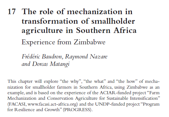 FBaudron's tweet photo. This book (https://t.co/FUBaJuZm3c) with a chapter by
@CIMMYT @UniversityOfZim @ACIARAustralia & @ZRBFZIM on small #mechanization in 🇿🇼 was downloaded >1,700 times in few months & is used in 76 institutions
A reminder that publication is part of the #impactpathway of #research! https://t.co/r3lcrNqaHF