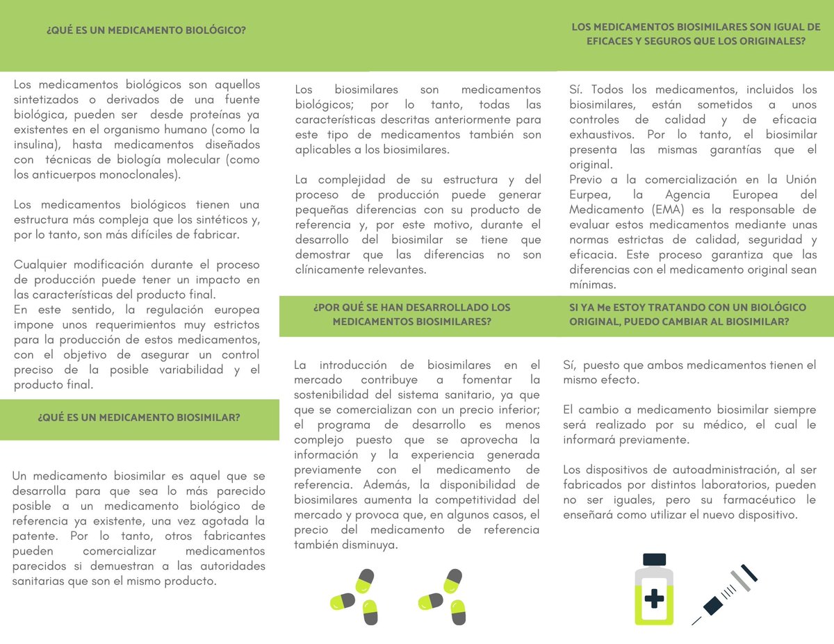 GermansTriasFH's tweet photo. 🧬Aprovechando la #GlobalBiosimilarsWeek aquí os dejamos el tríptico informativo que entregamos a nuestros pacientes en tratamiento con #biosimilares 👇🏽 https://t.co/DNNxWxaAwb