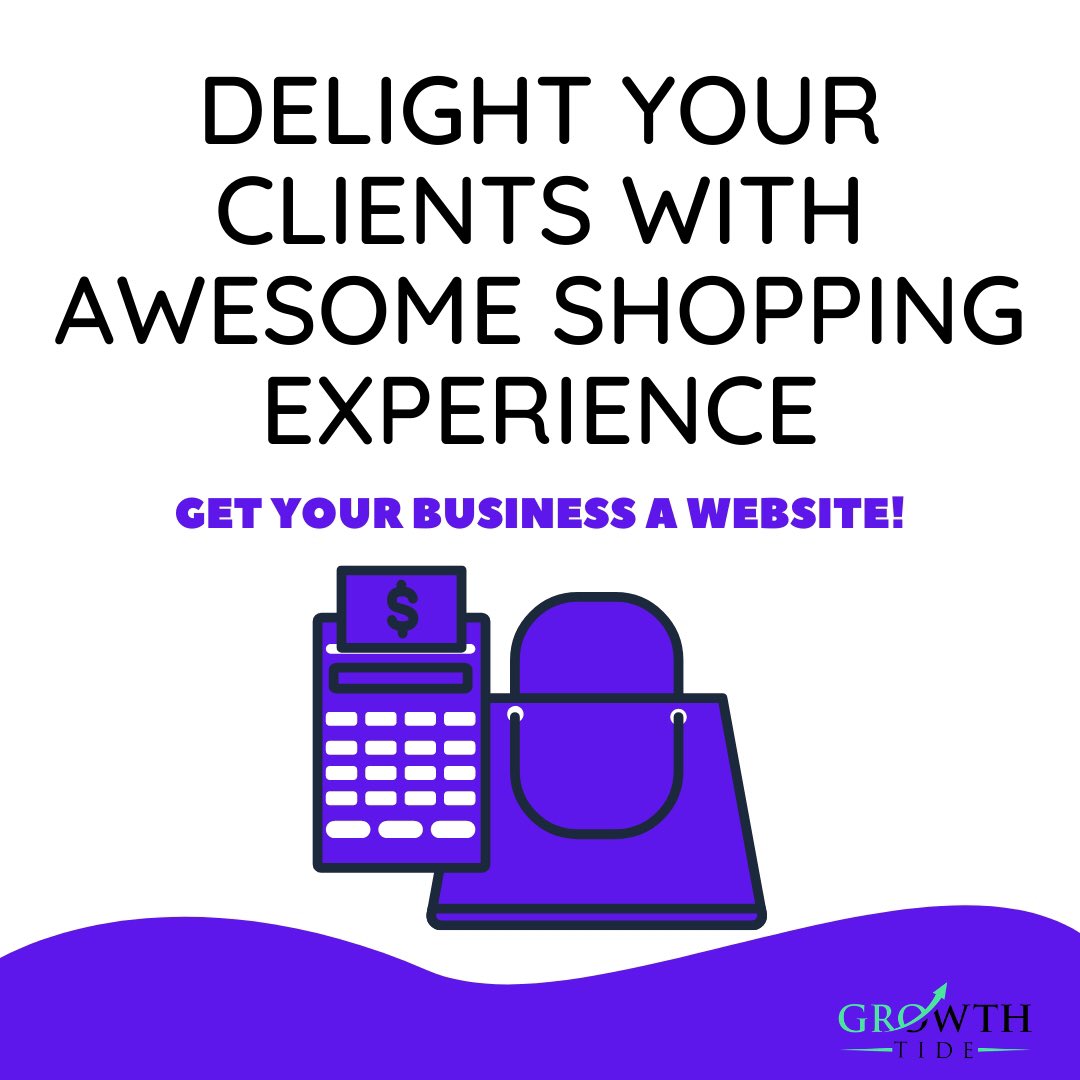 Growth_Tide's tweet photo. Delight your clients with an awesome shopping experience using an eCommerce website.

#GrowthTide #GT #website #webdesign #eCommerce #OnlineShopping #cart #promotion #brand #marketing #business #visitors #earnmoney #social #socialboost #onlinesales #startabusiness #Growth https://t.co/FSLbvo0Ekq