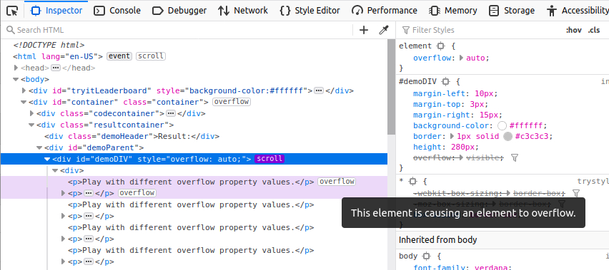 New Firefox DevTools got a very important feature for unnecessary horizontal scroll debugging.

Clicking on the “scroll” badge will show the children causing an overflow.

hacks.mozilla.org/2020/11/firefo…