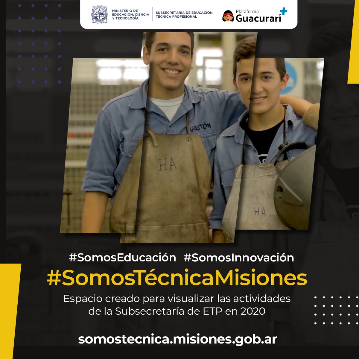 misioneseduca's tweet photo. La subsecretaría de Educación Técnico Profesional #ETP lanzó el sitio #SomosTécnica para visibilizar las actividades realizadas durante el 2020. Podés acceder a través de la @PlatGuacurari donde aparece el apartado

@miguel_sedoff @gilsonb10 @CGEMisiones @INETetp https://t.co/0qaUSO810V