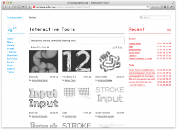 Paper.js (used to be known as Scriptographer) by  @juerglehni and  @jonathanpuckey is an amazing Javascript library for creating canvas graphics. It has a sketch environment to debug drawings. It unlocked a special wave of creative stuff during 2010s:  http://paperjs.org/examples/&nbsp;