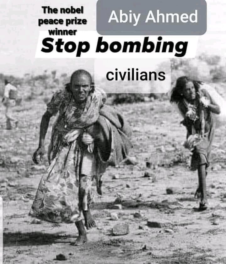 d5omvwa's tweet photo. Stop bombing the #Tigray people, Mr Nobel Prize recipient of the 2019. Stop ethnic profiling against Tigrayans. #TigrayGenocide, #ethnicCleansing 

The world has to stop this madness. Abiy is air bombing in Tigray cities as I write this. 

Human Rights Watch https://t.co/ReAA3BExXw