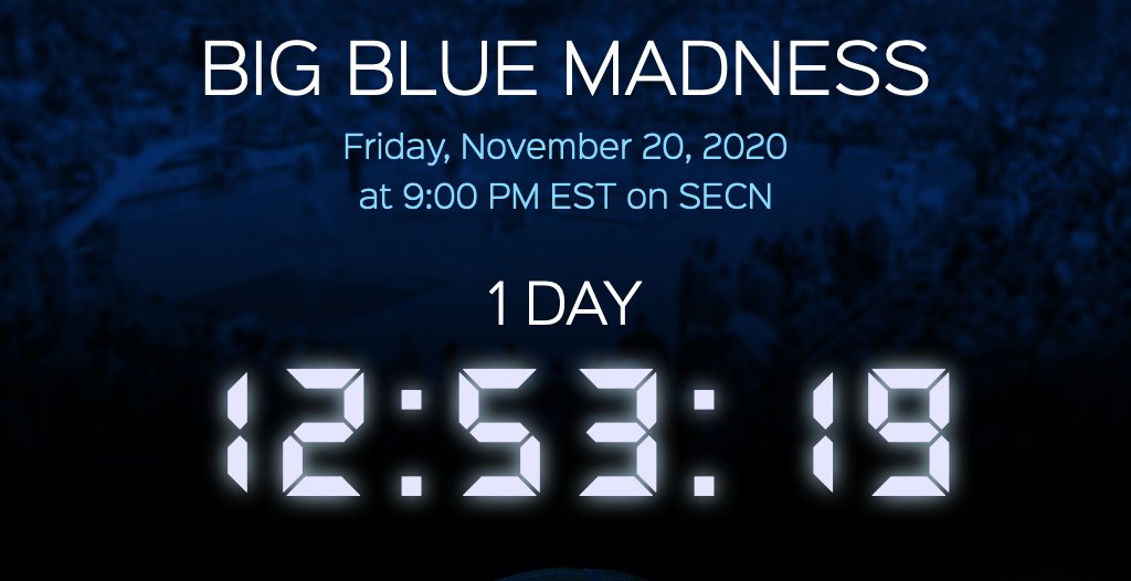 BigBlueApps's tweet photo. BIG BLUE MADNESS
Friday, November 20, 2020 at 9:00 PM EST on SECN 
Go Big Blue! 
https://t.co/98nVUmfglU 
#BBN #WeAreUK https://t.co/N7HON4M8rP