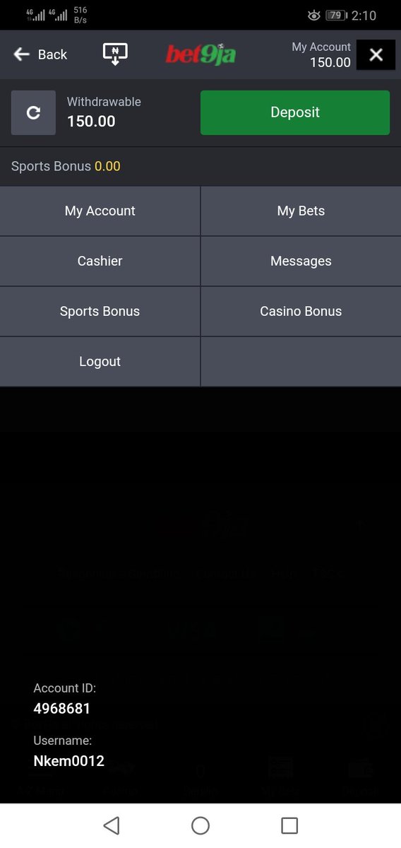 Papinkem's tweet photo. @Bayo26413551 @Bet9jaOfficial ID: 4968681

Username: Nkem0012

Thanks in advance https://t.co/gycG2pGYpH