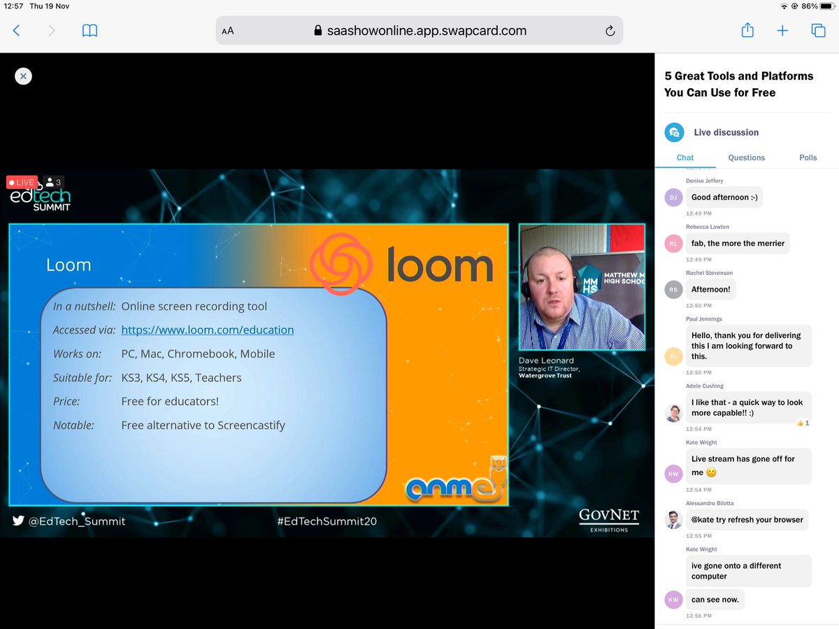 KellyEd824's tweet photo. Lively and informative session with @itbadger and @monk_dave on top free tools that can be used to improve LTA @EdTech_Summit https://t.co/GzeEIyR6B6