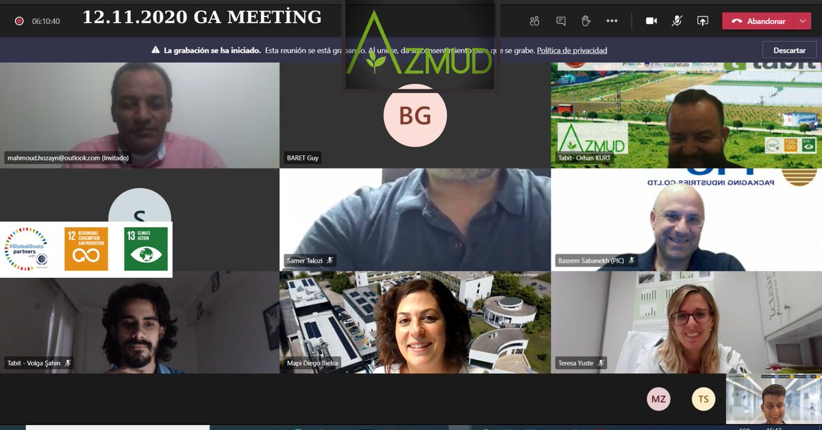 Azmudeu's tweet photo. Our GA meeting started at 11:00 am in spain time on 12 November 2020 and completed at 17:00 pm.Technical information was given by our partners.Our project continues at full speed with intensive work.
@Azmudeu @aimplas @idainature @tabitbilisim #ecofarm #mirra #nrc #pıc #smartwall https://t.co/smwAmTAd8g