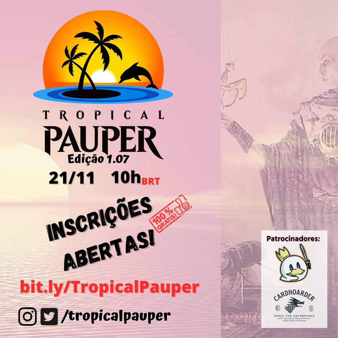 Inscrições abertas pessoal! Vamos compartilhar e fazer chegar a todos os amiguinhos do formato das comuns!