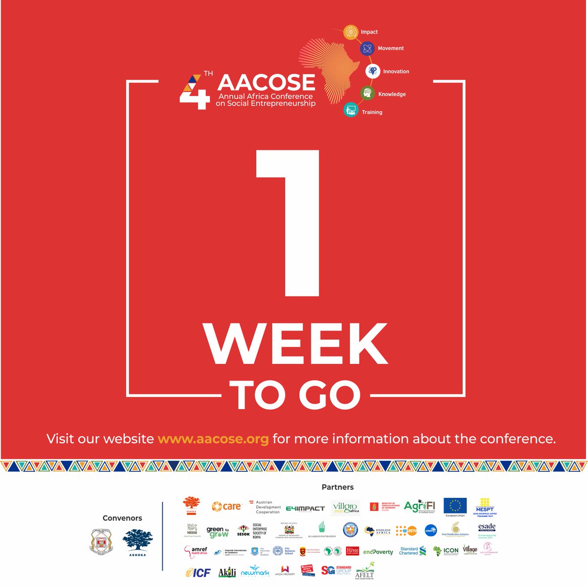aacose_org's tweet photo. ⌛️1 MORE WEEK TO GO!

The 4th edition of the conference is set to focus on championing #SocEnts in the African market, ensuring their business sustainability even in the face of global challenges &amp; pandemic.

Here's what we have lined up for #AACOSE2020: https://t.co/KZfABqVoDY https://t.co/j8F7fNApWZ