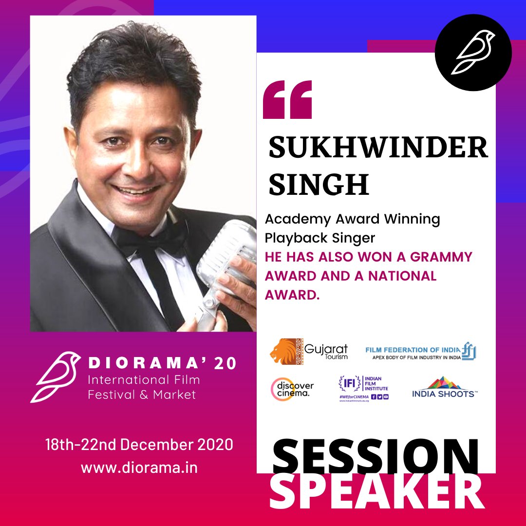 Presenting Sukhwinder Singh, an award-winning Playback Singer who has won an Academy Award for his song 'Jai Ho' from the film Slumdog Millionaire, a Speaker at Diorama International Film Festival &amp; Bazaar 2020. 

#filmfestivals #Dioramaiff #singer #music #filmmaker #filmmarket