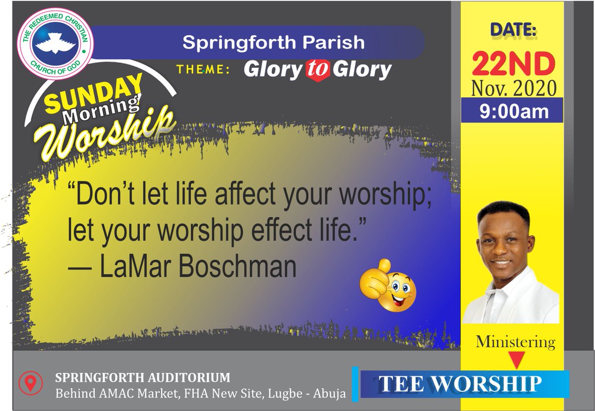 RCCGSpringforth's tweet image. Intense Worship experience you can't afford to miss.

Pls indicate your attendance here 👉 forms.gle/y623JV29KKk1Ua…

Tel: 08177613965