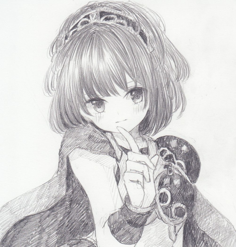 アルル・ナジャ 「シャーペンで描きました。
ぷよぷよからアルル・ナジャです!
#ぷよぷよ 」|くろいうさぎのイラスト