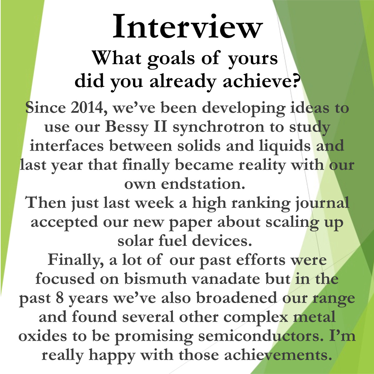 Welcome to another one of our formats: Interviews🎙
Today we start with introducing our head of institute:
Prof. Dr. Roel van de Krol.

#HZBinterviews #interview 
#hzb #helmholtz #berlin #solarfuels #solarenergy #solarebrennstoffe #solarenergie #science #environment #climate