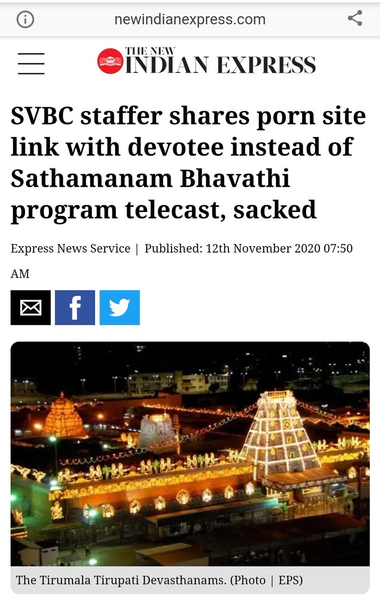 19) అయోధ్యలో జరిగిన రామమందిర భూమి పూజ కార్యక్రమాన్ని టీటీడీ ఛానల్ అయిన ఎస్విబిసి ప్రచారం చేయకపోవడం హిందువుల మనోభావాలను తీవ్రంగా దెబ్బతీసింది20) దేశవ్యాప్తంగా 250కి పైగా టీవీ ఛానళ్లలో ప్రసారం చేసిన ఈ కార్యక్రమాన్ని టిటిడి ఎందుకు ప్రసారం చేయలేదు (9/n)