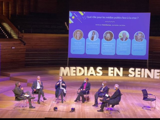 En direct de <a href="/MediasEnSeine/">Médias en Seine</a> , <a href="/YvesBigot/">bigot yves</a> rappelle la nécessité pour les médias publics de délivrer une information certifiée et la mission de <a href="/TV5MONDE/">TV5MONDE</a> de proposer des programmes éducatifs comme #lumni et transmettre les messages de prévention sanitaire à travers le monde.