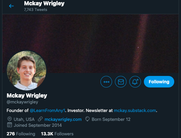 9/10 -  @mckaywrigley Imagine if you can learn from anyone? Dead or Alive? He is working on making it a reality  http://learnfromanyone.com&nbsp;