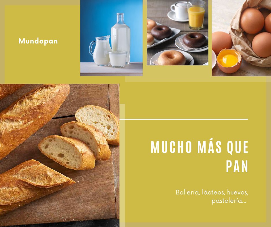 Panadomicilio's tweet photo. Pan, leche, bollos, huevos, pastelería... Todo esto y mucho más te espera en Mundopan, ¿a qué esperas? Busca tu delegación Mundopan más cercana y pregunta por su catálogo, te encantará... #Mundopan #Conmiga #panaderia https://t.co/udTdM0J4eA