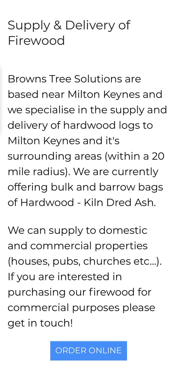 browns_tree's tweet photo. You can now ORDER &amp; PAY online for your Firewood. 

We are doing deliveries weekly to properties and pubs in Milton Keynes &amp; surrounding areas. If all goes well and we come out of lockdown on 2nd December then you’ll want to stock up beforehand! 

T: 0800 862 0863 https://t.co/2WvsPfG0hT