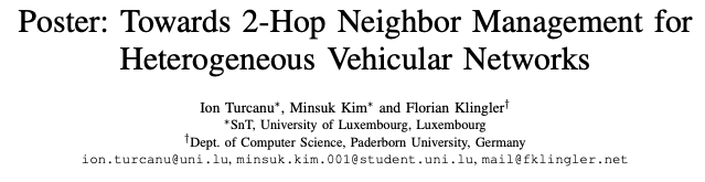 Two papers by <a href="/florianklingler/">Florian Klingler</a> accepted at <a href="/IEEEorg/">IEEE</a> #VNV conference. Congratulations!