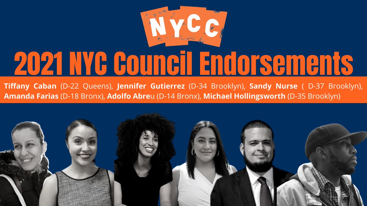 nychange's tweet photo. We are excited to announce our first round of City Council endorsements for 2021!
@tiffany_caban
@JenGutierrezNYC
@SandyforCouncil
@AmandaFariasNYC
@Adolfo4Council
@mike4brooklyn
We're confident this group will fight for full recovery and to keep our communities in tact! https://t.co/S0mCsL7viX