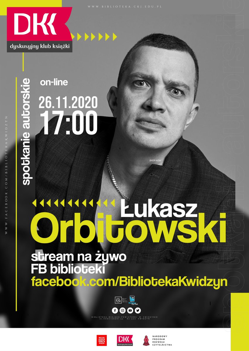 Spotkanie autorskie on-line z Łukaszem Orbitowskim - 26 listopada 17:00 FB bilioteki. Zapraszamy!