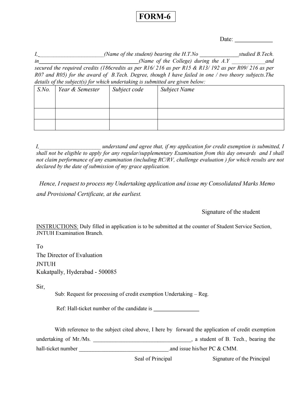 Jntuh Updates on X: &ldquo;Credit Exemption Now Active From Forenoon 20 