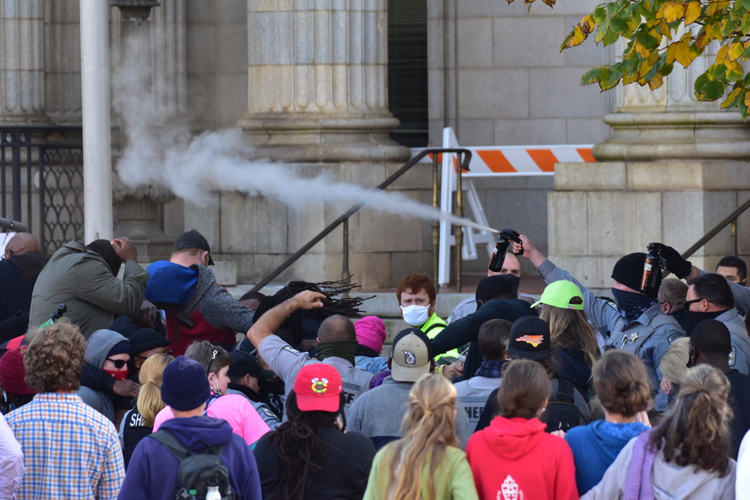 This is the same Graham march where law enforcement told Confederates to keep a distance so they'd be "ok" when the pepper-spray came out.
