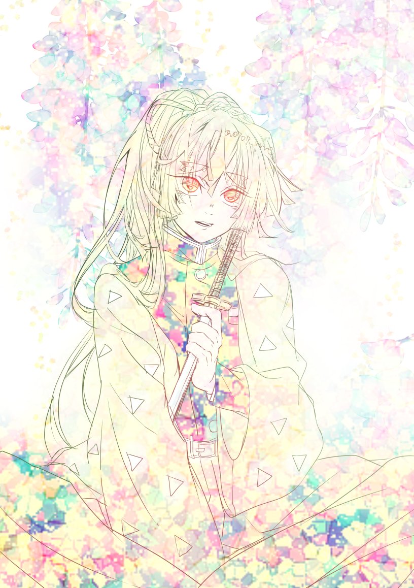 鬼滅の刃 力尽きた柱if善 長髪 抹茶のイラスト 鬼滅の刃 力尽きた柱if善 長髪 抹茶のイラスト