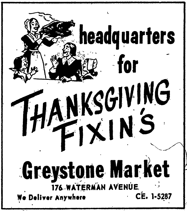 greenvillelibri's tweet photo. #ThrowbackThursday From our digital archive of "The Observer": Thanksgiving advertising, 1959. https://t.co/waUYPsSKSO