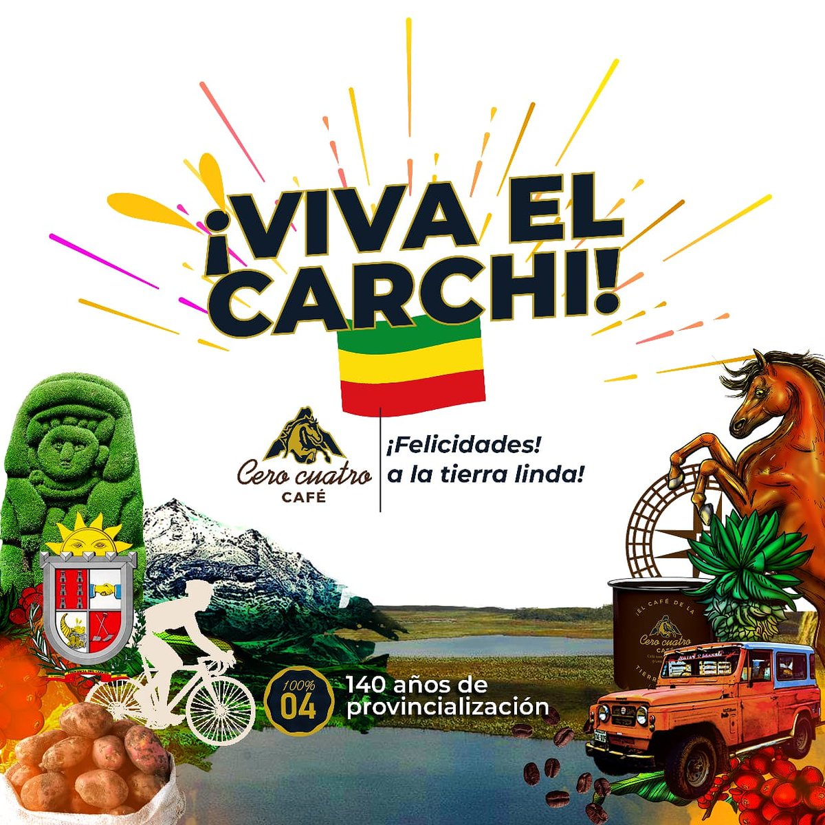 cerocuatrocafe's tweet photo. ¡Viva el Carchi! Cero Cuatro Café celebra los 140 años de provincialización de nuestra tierra linda. Festejemos juntos con @cerocuatrocafe 💚💛❤🥳🥳☕☕ https://t.co/DE0rw5SDT1