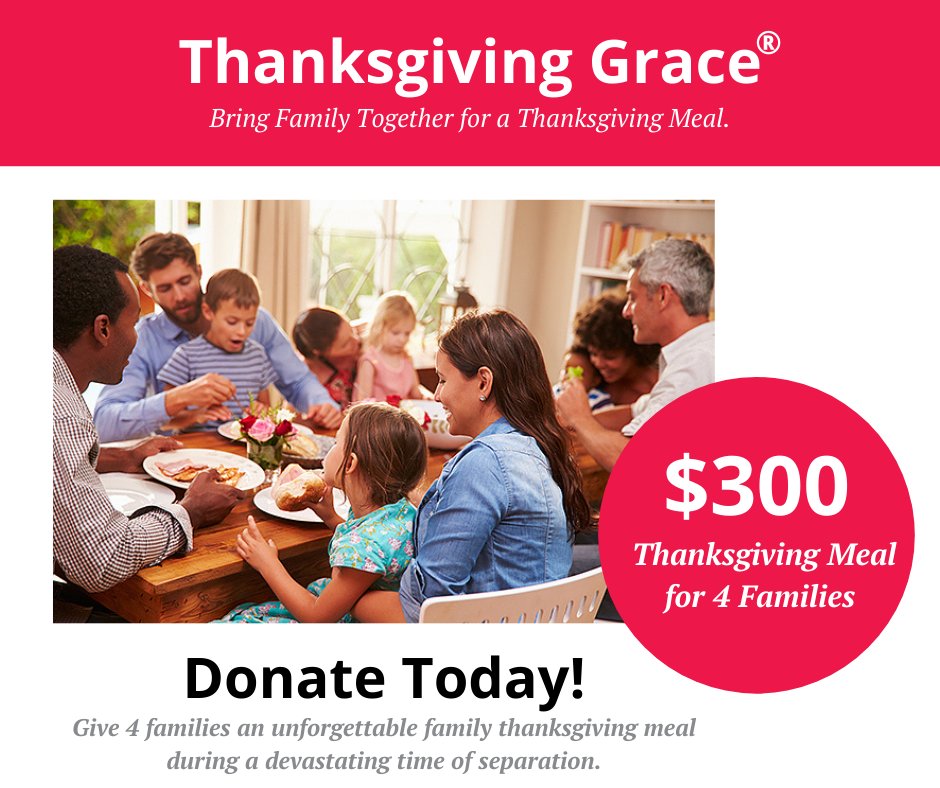 During a devastating time of separation, Thanksgiving Grace brings families together. A donation of $300 will give 4 families an unforgettable Thanksgiving meal and cherished time together. Learn more or donate here: app.mobilecause.com/e/HfAKKw?vid=d…
#reimaginefostercare #thanksgiving