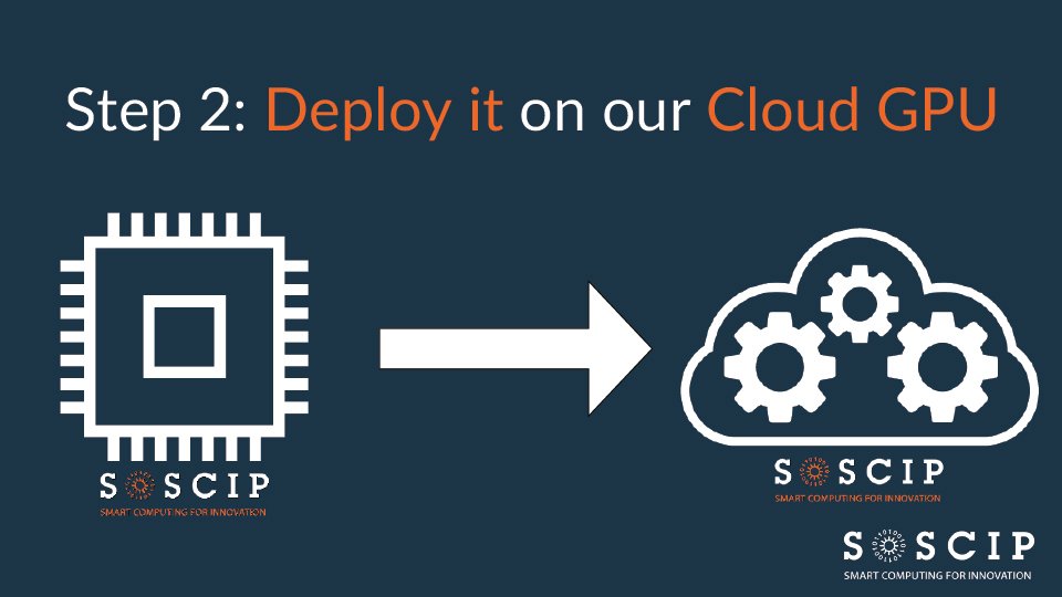 SOSCIP_Research's tweet photo. @SOSCIP_Research is your #OneStopShop for #Commercializing your #AI #ML Research

1. #Train your #AI #ML #Algorithm
2. #Deploy it on the #Cloud 
3. #Run it as #AIaaS 
with our @nvidia-powered #Cloud #GPU #Platform.
4. #ShipWith @Docker to @awscloud/@Azure/@googlecloud
5. #Profit https://t.co/XHfZBaFkDd