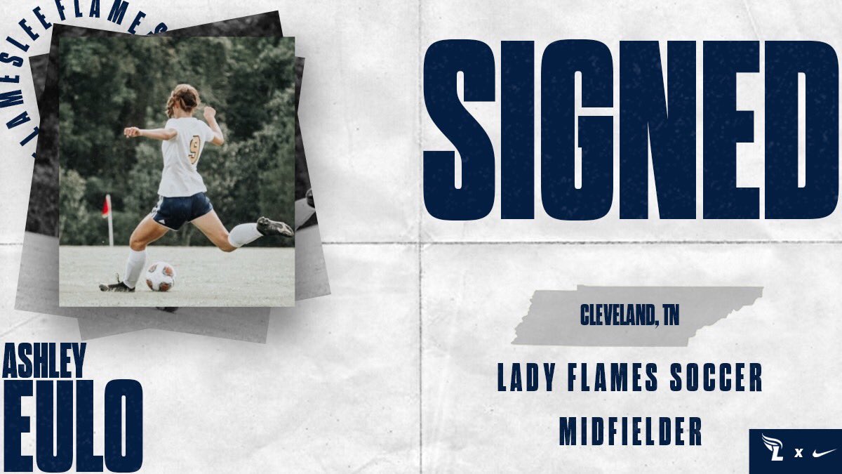 LeeUFlames's tweet photo. The @LeeUWSoccer Lady Flames and coach @chennessey00 are pleased to keep Ashley Eulo close to home! The midfielder from @WalkerValleyHS has signed on to join the Lady Flames in 2021. Welcome to program, Ashley! #FiredUp https://t.co/SkBfjwVKUj